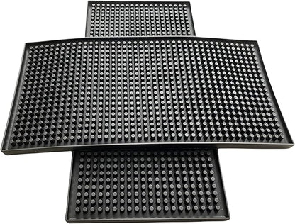 XieNie Bar Mat, 6" x 12" Black Small Coffee Mat for Home Bar Kitchen Countertop, Non-Slip Rubber Service Spill Mat for Cocktail Bartender Accessories, PVC Counter Top Cup Glasses Drying Mats, 2Pac by XieNie