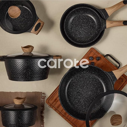 CAROTE 26PCS Pots and Pans Set Non Stick, Cookware Set Pots and Pans Induction Cook Ware, Nonstick Kitchen Cooking, PFOA Free, Black - Image 9