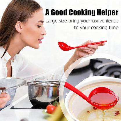 Large Plastic Serving Spoons,Disposable Heavy Duty Serving Spoons,Long Handle Scoop Soup Rice Ladle for Party Catering Buffet Restaurant,20 Pieces (Red) - Image 4