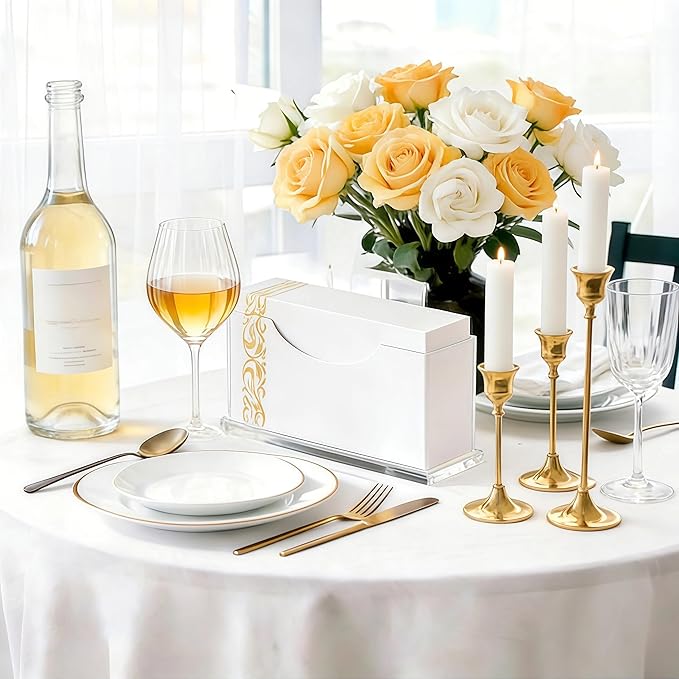 Guest Towel Napkin Holder Bathroom - Clear Waterproof Vertical Disposable Paper Napkins Hand Towel Holder Tray for Kitchen Dining Table Home Hotel Office Decorative