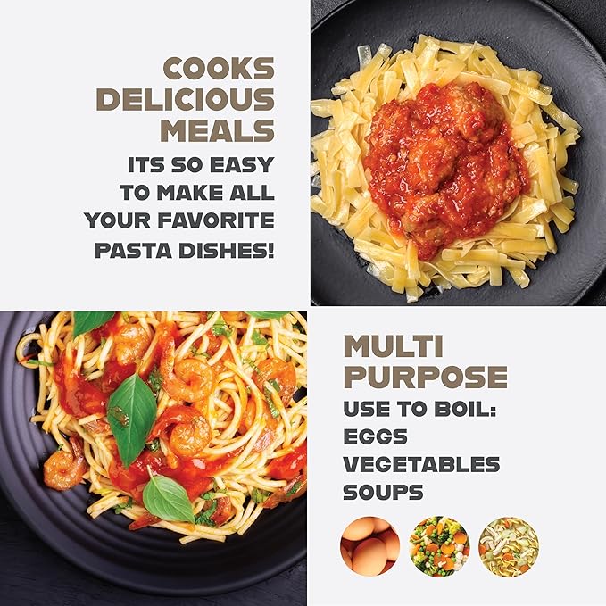 GOTHAM STEEL 5 Qt Ceramic Stock Pot Multipurpose Pasta Pot with Strainer Lid & Twist and Lock Handles, Nonstick Ceramic Pot for Soup, Spaghetti, Rice, Pots for Kitchen, Dishwasher Safe - Cream - Image 7