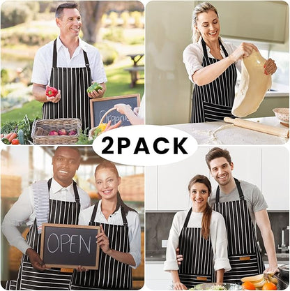 BeLuyi 2 Pack Adjustable Bib Apron with 2 Pockets Chef Cooking Kitchen Restaurant Aprons for Women Men - Image 7