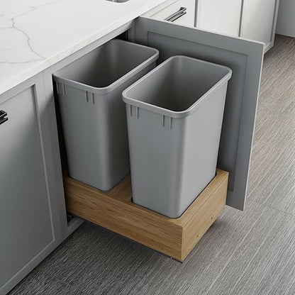 Dowell Double 50Qt Undermount Trash Pull-Out Waste Container with Full Extension Soft-Close Slides, Bottom Mounted, Face Frame/Frameless Min. Cabinet Opening: 15-1/2 Inch Wide-4008 0218 50 - Image 3