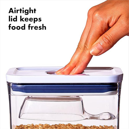 OXO Good Grips Pet Food Container 6.0 Qt | Clear | Airtight Seal | With Half Cup Scoop | Pack of 4 - Image 5