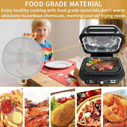 Splatter Shield for Ninja Foodi Smart XL Pro 7-in-1 Indoor Grill, Replacement Stainless Steel Splatter Screen Air Fryer Accessories for Ninja Foodi IG651, IG600, IG601 Air Fryer
