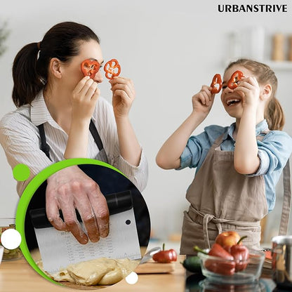 Urbanstrive Bench Scraper for Baking, Stainless Steel Dough Cutter and Scraper Tool Kitchen, Kitchen Scraper Food Scraper Tool Pizza Cutter Food Chopper, Multi-Purpose Kitchen Gadgets, Black - Image 7