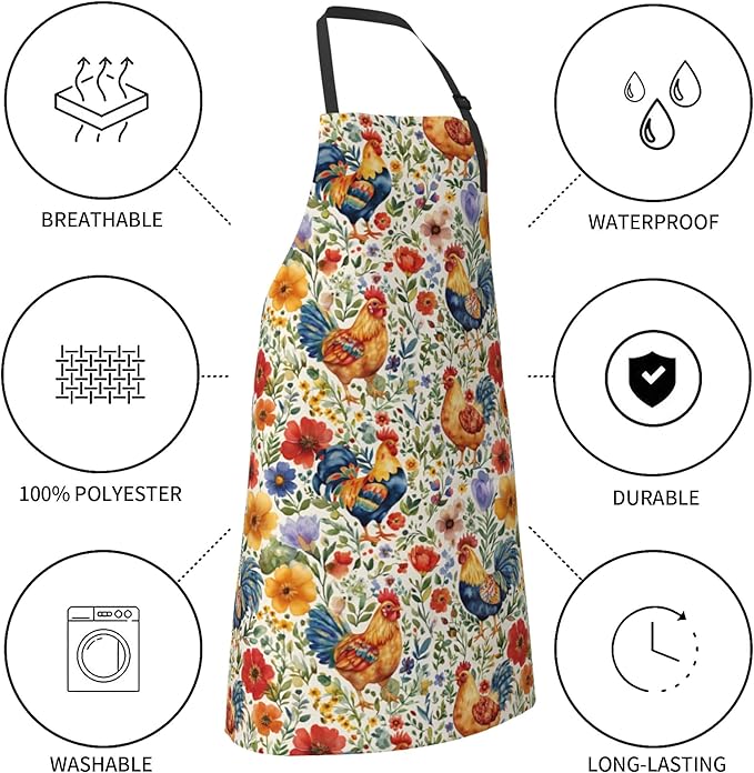 Funny Apron Polyester Grooming Aprons with Pocket for Cooking Kitchen Grilling Adults