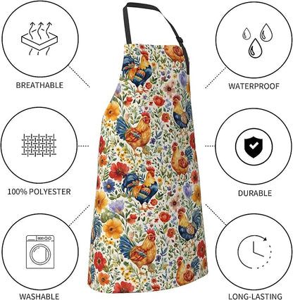 Funny Apron Polyester Grooming Aprons with Pocket for Cooking Kitchen Grilling Adults