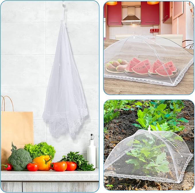10 PACK Mesh Food Covers for Outside, Food Covers Outdoors Pop-up Food Tents 2 Extra Large (40"x24") & 8 Large (17"x17") for Picnic, Camping Supplies - Image 6