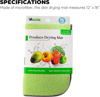 Jacent Microfiber Produce Drying Mat, 12 x 18 inch - 1 Pack
