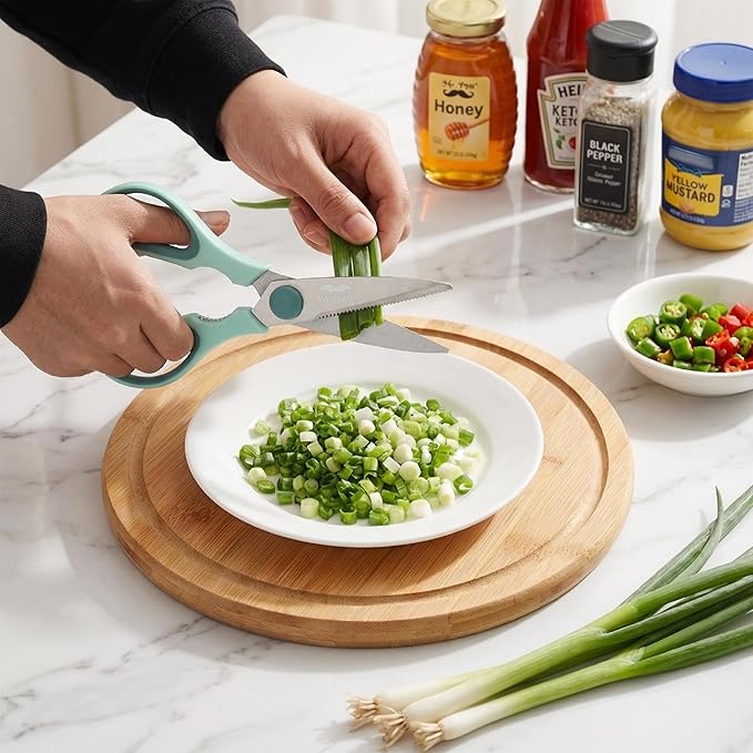 Mr. Pen- All Purpose Kitchen Shears with Protective Sheath, 8 Inch, Dishwasher Safe, Stainless Steel Food Scissors with Micro-Serrated Blades, Durable Utility Kitchen Shears, Teal - Image 7