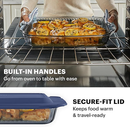 Pyrex Colors Tinted (4-PC Full Set) Glass Baking Dish with BPA-Free Lid, Oblong Bakeware Glass Pan For Casserole & Lasagna, Dishwasher, Freezer, Microwave and Pre-Heated Oven Safe, Smoke - Image 3