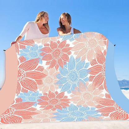 HIHOHO Beach Blanket Waterproof Sandproof Extra Large Beach Mat 79" X 83"/120"x108"for 1-8 Adults Quick Drying Durable Outdoor Picnic Mat for Beach Travel Camping Hiking