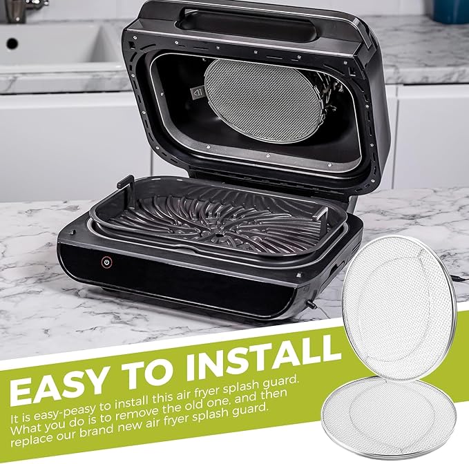 2 Pack Splatter Shield, Stainless Steel Splash Guard, Detachable Reusable Splatter Screen Replacement for Ninja Foodi Smart XL 6-in-1 Indoor Grill FG550 FG551 BG500A DG551
