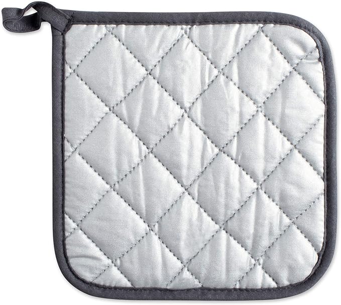 DII Basic Terry Collection Quilted 100% Cotton, Potholder, Mineral Gray, 3 Piece - Image 10