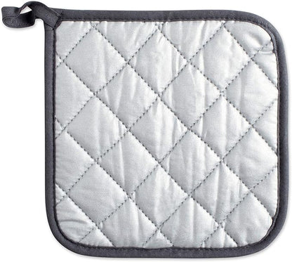 DII Basic Terry Collection Quilted 100% Cotton, Potholder, Mineral Gray, 3 Piece - Image 10