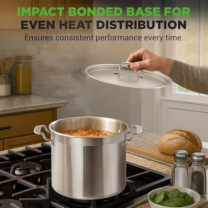 NutriChef 12-Quart Stainless Steel Stockpot with Stainless Steel Lid - 18/8 Food Grade Heavy Duty Large Stock Pot for Stew & Soup, Works w/Induction - Image 7