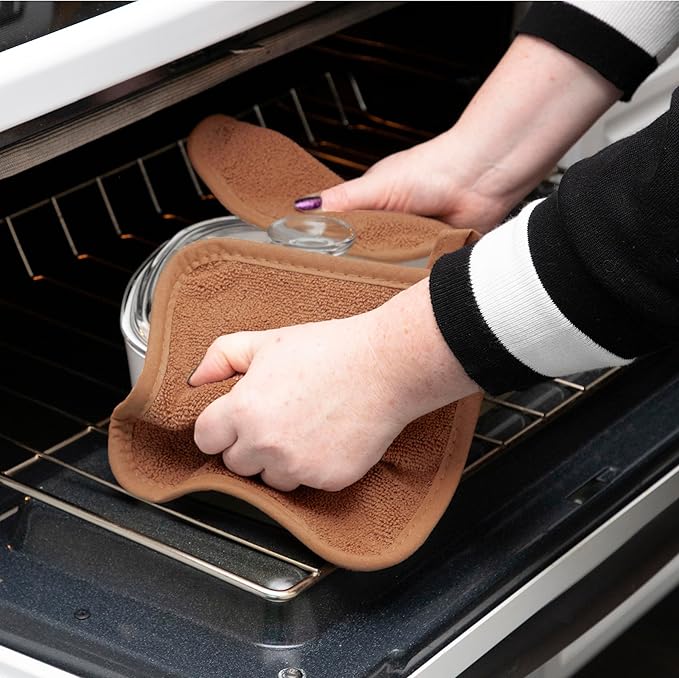 RITZ Terry Potholder & Hot Pad: Unparalleled Heat Resistant, Durable 100% Cotton – Ergonomically Designed for Optimal Grip – Easy-Care Machine Washable – 2-Pack, Copper - Image 4