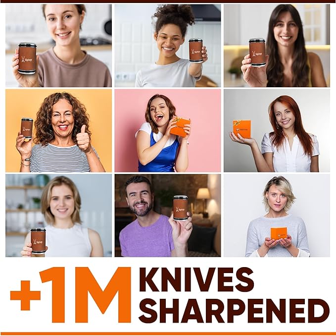 Knife Sharpener – Rolling Knife Sharpener Kit with Diamond Disc & Stainless Steel Polishing Disc, Magnetic 15° & 20° Angle Guide, Manual Kitchen Knife Sharpener Tool, Ideal Gift - Image 7