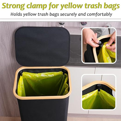 efluky Recycling Bin Holder 100L, 26 Gallon Trash Can with Lid, Garbage Bag Holder for Yellow Bags, Easy Removal, (Inner Bag Not Included) -Black - Image 4
