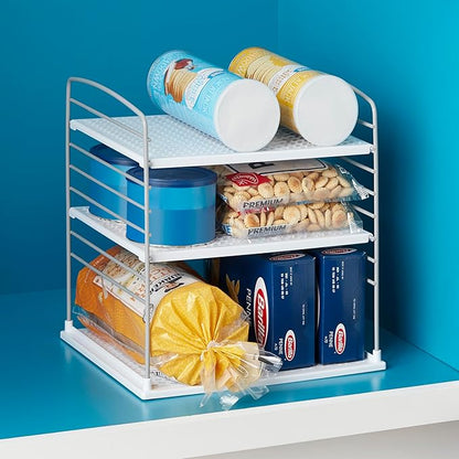 YouCopia UpSpace Cabinet Box Organizer, Adjustable Kitchen and Pantry Shelf for Plastic Wrap and Foil Storage, Extra Large, White - Image 6