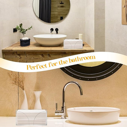 2PCS Paper Towel Dispenser Countertop Acrylic Clear Paper Towel Holder for Bathroom Folded Paper Towel Dispenser Clear Trifold Paper Napkin Holder for Z-fold C-fold MultiFold Trifold - Home Kitchen