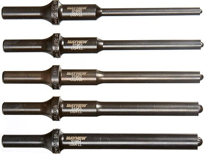 Mayhew Tools 32020 Pneumatic Roll Pin Punch, 5-Piece Set