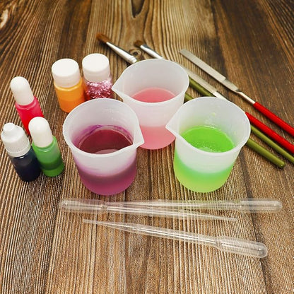 10 PCS 100ml Silicone Measuring Cups for Resin Non-Stick Mixing Cups Glue Tools, Precise Scale Toning Cups for Resin DIY Craft Jewelry Making