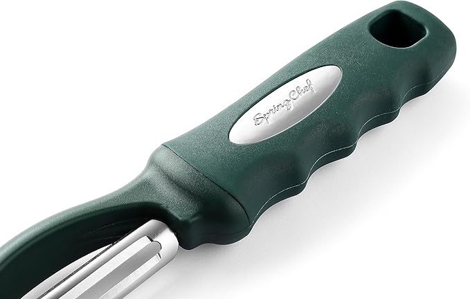 Spring Chef Professional Swivel Vegetable Peeler for Kitchen, Stainless Steel Potato Peeler with Comfortable Handle, Great for Apple, Veggie, Carrot, Cucumber - Dishwasher Safe - Pine Green - Image 9