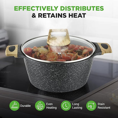 NutriChef 22‑Piece Non‑Stick Ceramic Pots and Pans Set – For All Cooktops Including Induction – PTFE & PFAS Free, Includes Bakeware & Utensils - Image 4