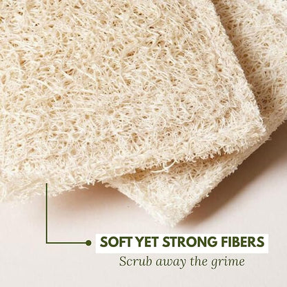 Natural Loofah Dish Sponge (Pack 30) Multipurpose Dish Sponges - 100% Biodegradable Compostable Dishwashing Scouring Pad Zero Waste (2.75" x 2.75" Each) - Image 4