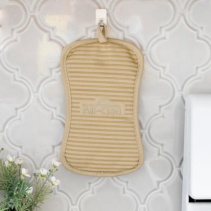 All-Clad Premium Pot Holder & Hot Pad: Heat Resistant to 500 Degrees - 100% Cotton, 10"x6.25" Hot Pad for Kitchen and Barbeque, 4-Pack, Cappuccino - Image 5
