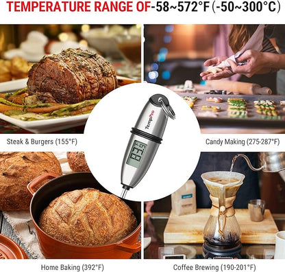 TempPro TP02S (2 Pack) Digital Food Thermometer for Cooking Bread Baking Sourdough Liquids, Meat Thermometer Digital with Super Long Probe for Kitchen BBQ Candy Making Accessory (Previously ThermoPro) - Image 7