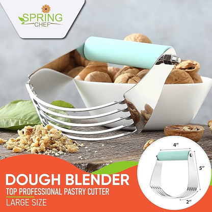 Spring Chef Large Mint Dough Blender - Stainless Steel Pastry Cutter Tool For Baking w/Thick Sharp Blades - Butter & Dough Cutter - Pastry Blender for Easy Mixing - Dishwasher Safe Kitchen Essentials - Image 2