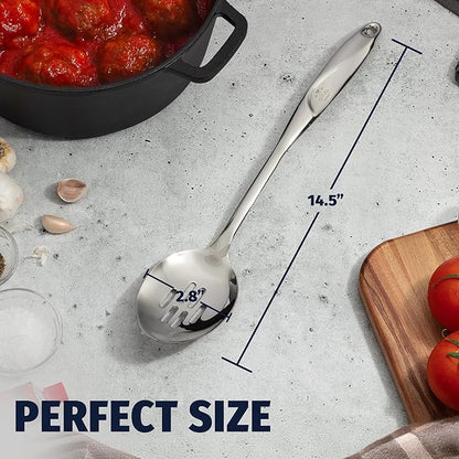 Zulay Kitchen Stainless Steel Slotted Spoon - 15” Large Cooking & Serving Spoon with Ergonomic Handle - Durable, Rust-Proof, Heat-Resistant & Dishwasher Safe Kitchen Utensil for Cooking and Buffets - Image 4
