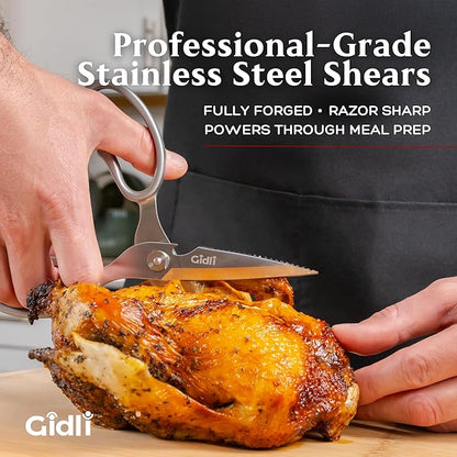 Premium Kitchen Scissors by Gidli – Lifetime Replacement Warranty* - Heavy Duty Kitchen Shears for Food – All-Purpose Stainless Steel Scissors – Dishwasher Safe, Comes Apart for Easy Cleaning - Image 2