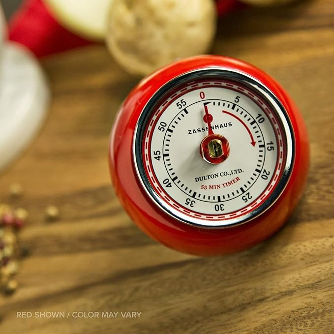 Zassenhaus Magnetic Retro 60 Minute Kitchen Timer, 2.75-Inch, Cool Gray - Image 2
