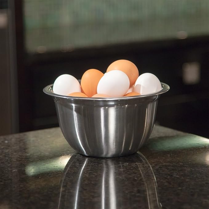 McSunley 720 Medium Brushed Stainless Steel Prep N Cook Euro Style Mixing Bowl, 8 quart, Metallic