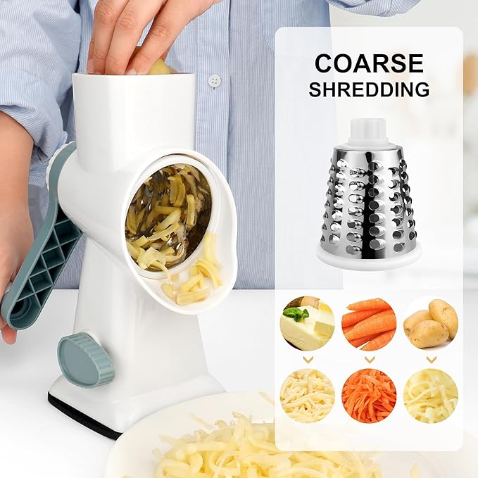 Cheese Grater Box Grater (Rotary hand safeguard White) - Image 3