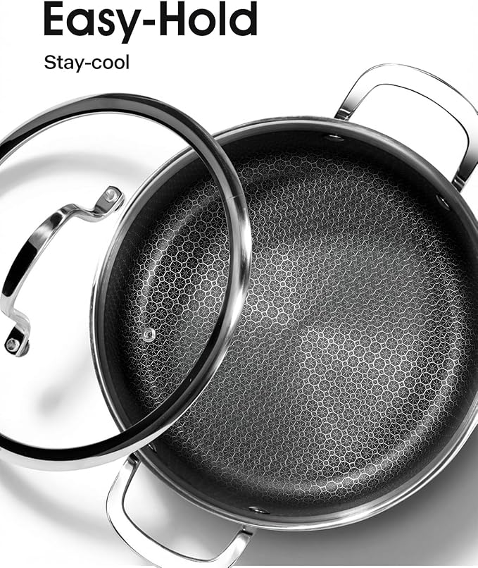 USELUCK Nonstick 5-QT Stock Pot with Glass Lid,Stay-Cool Handle,Oven-Safe,Dishwasher-safe,Compatible with All Cooktops. - Image 7
