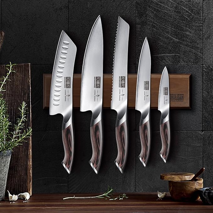 HOSHANHO Knife Set with Magnetic Knife Holder, 6 Pieces Japanese High Carbon Stainless Steel Kitchen Knife Sets, Ultra Sharp Professional Chef Knives Sets - Image 7