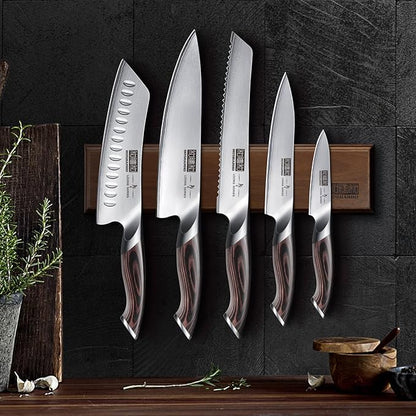 HOSHANHO Knife Set with Magnetic Knife Holder, 6 Pieces Japanese High Carbon Stainless Steel Kitchen Knife Sets, Ultra Sharp Professional Chef Knives Sets - Image 7