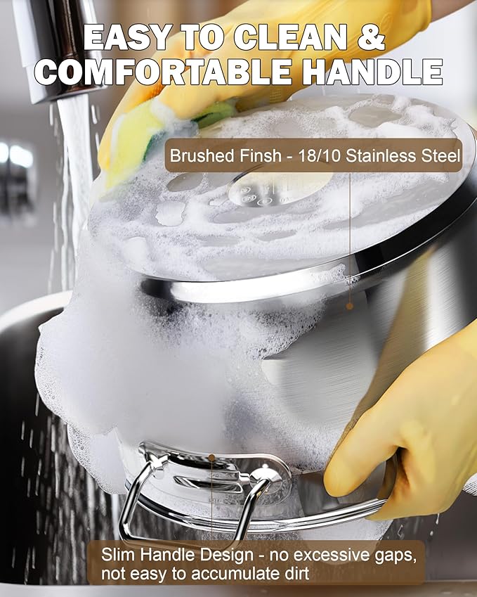 Cooks Standard Stockpots Stainless Steel, 20 Quart Professional Grade Stock Pot with Lid, Silver - Image 6