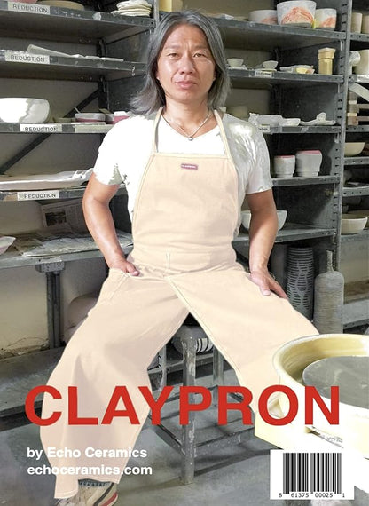 OATMEAL, the original split overlapped apron for ceramics, arts, and chefs, SHORTER VERSION - 43.5 inches long