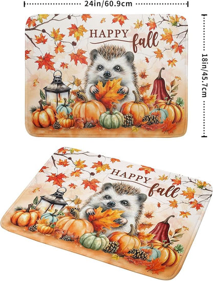 Happy Fall Dish Drying Mat - Large Absorbent Microfiber Drying Pad for Kitchen Counter 18 X 24 in Yellow - Image 2