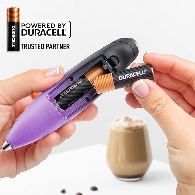 Zulay Kitchen Whisk Milk Frother with 4 Duracell Batteries - Powerful Handheld Foam Maker for Coffee, Lattes, Matcha, Hot Chocolate & Cappuccinos - Whip Creamy Froth in Seconds - Image 6