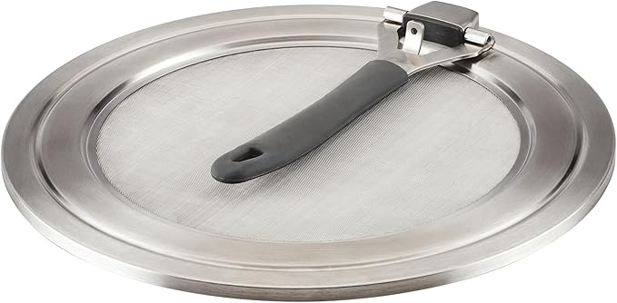 Circulon Tools and Gadgets Universal Splatter Guard Mesh Grease Cover for Pots and Pans Protects Stove, Countertop, and Kitchen from Oil when Frying, 13 Inch Splatter Guard - Stainless Steel - Image 9