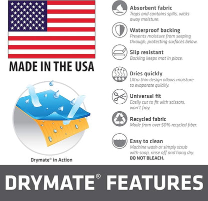 Drymate Jumbo XL Dish Drying Mat (19”x24”), Low-Profile, Super Absorbent, Quick Dry Fabric, Waterproof & Slip-Resistant, for Kitchen Counter, Trimmable, Easy to Clean (USA Made)(GoodBlue) - Image 7