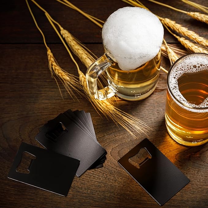 60 Pcs Credit Card Bottle Opener Groomsmen Bridesmaid Wallet Bottle Opener Beer Wine Stainless Steel for Wallet Pocket Party Wedding Favor, Black - Image 6