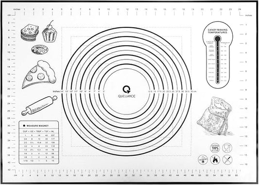 Silicone Pastry Mat, Baking Mat for Rolling Out Dough, Dough Mat for Rolling, Fondant Mat, 20''(W)28''(L), Black by WelcometoQuellance